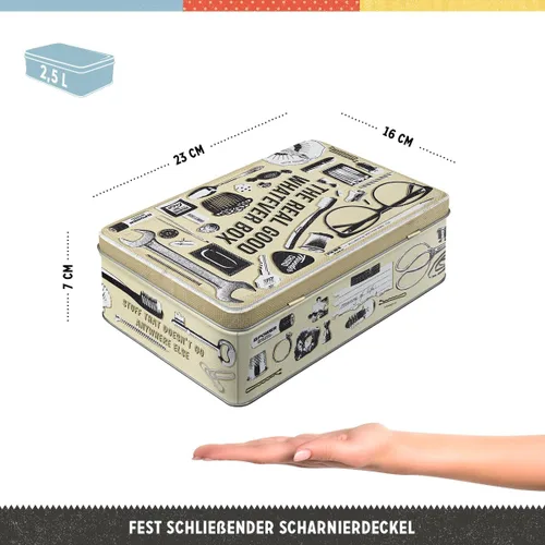 Miniatura 2 de Nostalgic-Art Caja de lata de almacenamiento retro plana, 84.5 onzas, caja Whatever Odds & Ends – Idea de regalo para tu hogar, lata de metal