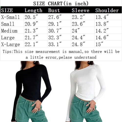 Miniatura 5 de ZSPHCZRWY Camisas básicas para mujer, estilo casual, cuello redondo, ajustadas, camisetas cortas de algodón suave para salir