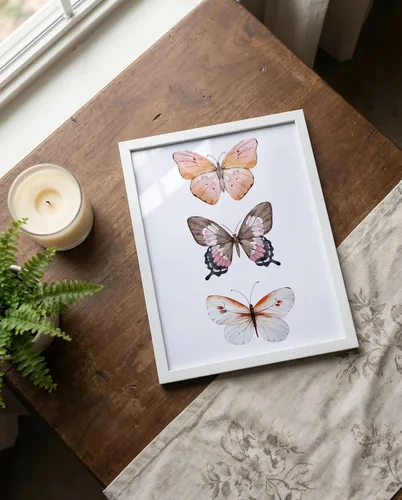Miniatura 6 de Arte de pared de mariposas - Decoración de mariposas rosadas - Impresión artística de acuarela - 11 x 14 - Póster sin marco