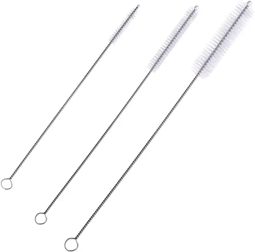 Miniatura 2 de Honbay Cepillos limpiadores de pajillas, mango de acero inoxidable con cerdas de nailon, limpiador de tubos delgados de nailon, paquete de 20