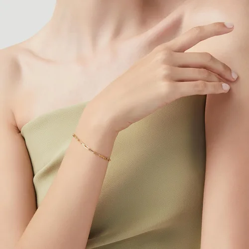 Miniatura 4 de Miabella Solid 18K Gold Over Sterling Silver Italian 3mm Paperclip Link Chain Bracelet for Women Men, Made in Italy