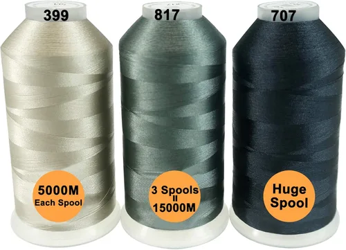Miniatura 37 de New brothreads - 40 opciones - Varios paquetes de colores surtidos de hilo de poliéster para máquina de bordar, carrete grande de 5000 m para todas