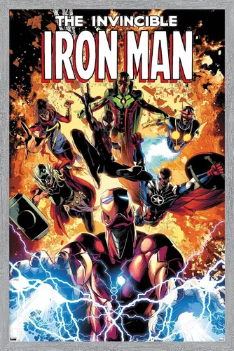Miniatura 13 de Trends International Marvel Comics Iron Man - Póster de pared Invincible Iron Man #11, 22.4 pulgadas de largo x 14.7 pulgadas, versión enmarcada