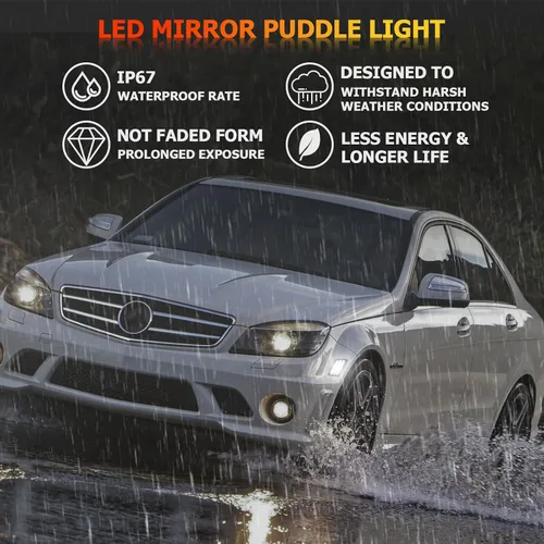 Miniatura 4 de POPMOTORZ Conjunto de luces de señal intermitente de lente blanca para parachoques delantero completo LED, kit de lámparas de marcador lateral