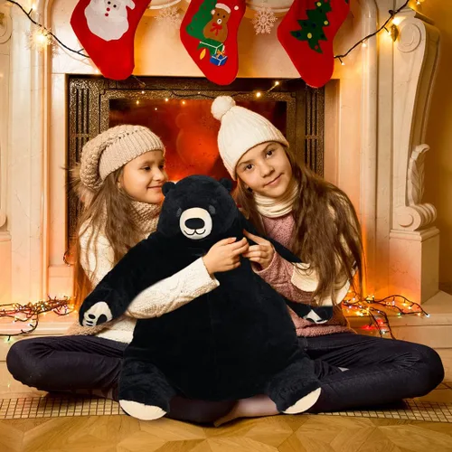 Miniatura 5 de SNOWOLF Djungelskog Oso Gigante de Simulación Juguete de Oso de Peluche Animal de Peluche Muñeca de Felpa Enorme Tierno Oso Negro de Vida Silvestre