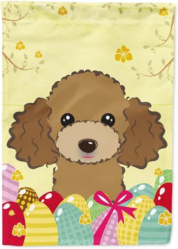 Miniatura 52 de Caroline's Treasures BB1920CHF - Bandera de caza de huevos de Pascua con diseño de bulldog francés, para casa, gran porche, para colgar en la pared