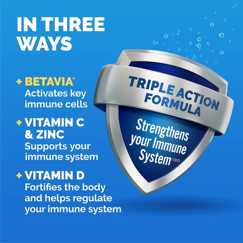 Miniatura 3 de Emergen-C Immune+ Polvo de apoyo inmunológico de triple acción, BetaVia (R), 1000 mg de vitamina C, vitaminas B, vitamina D y antioxidantes, súper