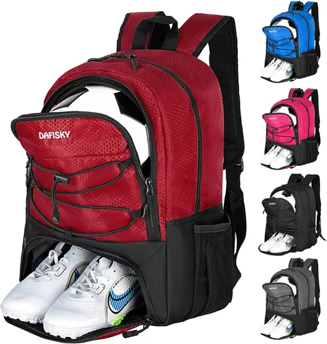 Miniatura 8 de DAFISKY Mochila de fútbol juvenil – Bolsa de fútbol con zapatos y compartimento para pelotas Bolsa deportiva para baloncesto, voleibol, fútbol