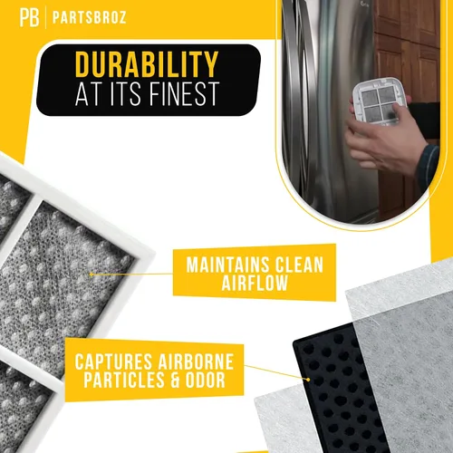 Miniatura 5 de PartsBroz Filtro de aire para refrigerador LT120F, paquete de 3 unidades para ThinQ LG LFX31925ST LFXC24726S LMXS30776D LRMDC2306S LRMVC2306D