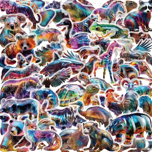Miniatura 21 de 60 piezas de calcomanías holográficas de abejas de jardín para niñas estéticas – Calcomanías transparentes de abejas, florales, de panal