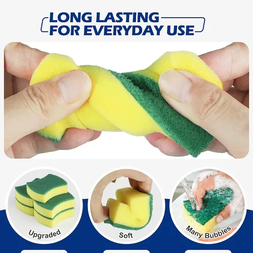 Miniatura 3 de Esponjas de limpieza de cocina,Paquete de 24 Eco Anti-Scratch para platos,Esponjas para fregar