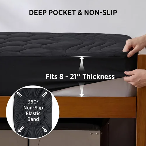 Miniatura 47 de Bedsure Protector de colchón beige individual XL – Cubrecolchón suave para dormitorio universitario, protector de cama individual extra largo