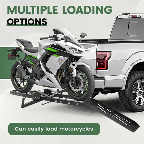 Miniatura 5 de ECOTRIC - Porta bicicletas de acero con recubrimiento en polvo, soporte de enganche para motocicletas, scooter y bicicletas de tierra, con rampa