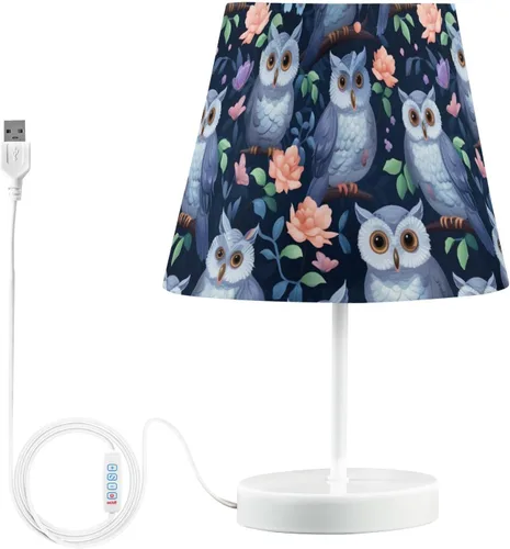 Miniatura 16 de ODAWA Desk Lamp Dimmable Vintage Seashell Blue Bedroom Lamps with USB Ports Table Lamps for Bedroom