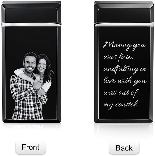 Miniatura 2 de Fortheday Encendedor eléctrico personalizado para hombres, encendedor grabado personalizado con encendedores recargables por USB para el día