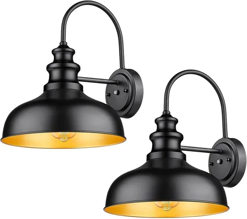 Miniatura 13 de Bestshared Luz de granero de granja con sensor de anochecer a amanecer, aplique de pared exterior antioxidante, farol de pared al aire libre