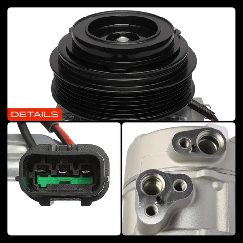 Miniatura 9 de A-Premium Compresor de aire acondicionado con embrague compatible con Hyundai Tucson 2.0L 2014-2015, montaje de 3 pernos