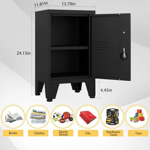 Miniatura 3 de GAIOUS Armario de almacenamiento de armario de metal de 24 pulgadas de alto con 1 puerta, gabinete de almacenamiento de archivos bloqueado con 1
