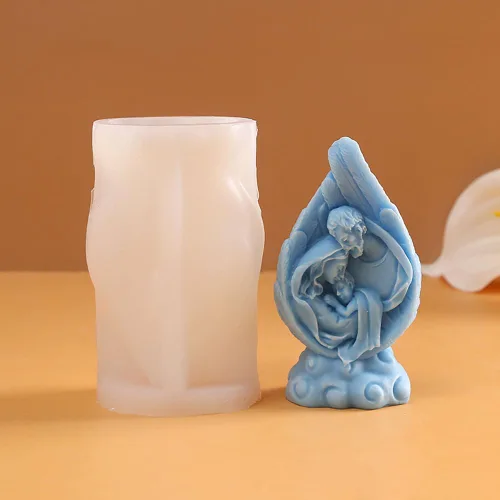 Miniatura 7 de Molde de silicona religioso de Jesús Natividad de la Santa Familia para suministros de fabricación de velas, molde de vela de Jesús Virgen María