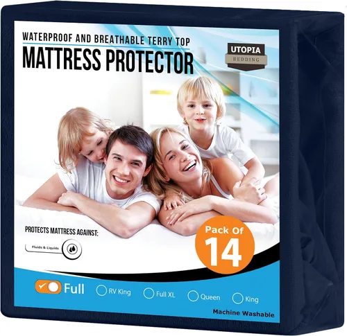 Miniatura 22 de Utopia Bedding – Protector impermeable de colchón tamaño individual, funda de colchón de terry premium de 200 GSM, transpirable, estilo ajustado