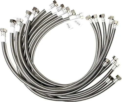 Miniatura 7 de Línea de conector de suministro de agua para grifo, acero inoxidable trenzado, línea de suministro de grifo, rosca de tubo de hierro hembra de 1/2