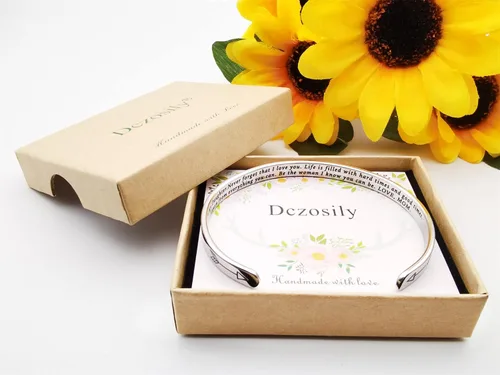 Miniatura 168 de Pulseras inspiradoras para mujer, joyería de acero inoxidable, con refranes, pulsera motivacional con mensaje oculto, pulseras grabadas para mejor