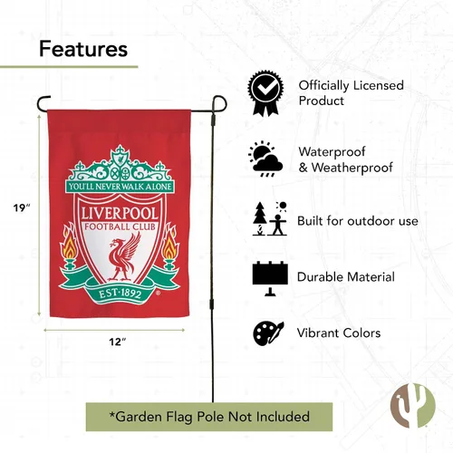 Miniatura 4 de Desert Cactus Liverpool FC LFC - Bandera de jardín – 19 x 12 pulgadas, bandera del Liverpool FC, para exhibición al aire libre y eventos