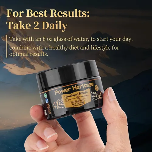 Miniatura 2 de Power Heritage - Resina Shilajit para hombres y mujeres, 75 porciones para refuerzo de energía y apoyo inmunológico, más de 85 minerales traza, 75%
