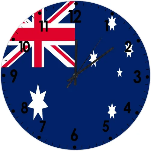 Miniatura 514 de Cheyan Reloj de pared con bandera de Canadá de 12 pulgadas, silencioso, sin tictac, de PVC, funciona con pilas, reloj redondo decorativo, regalo