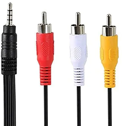Miniatura 5 de MaxLLTo Cable de video de TV A/V de 5 pies de largo de 0.138 in a 3RCA para Canon ZR65 MC / ZR70 MC / ZR700 / ZR80 / ZR800 / ZR830 / ZR85 / ZR850