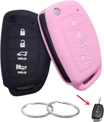 REPROTECTING Funda de Goma de Silicona para Llavero Compatible con 2019-2013 Hyundai Santa Fe Sport Sonata Tucson Santa Fe OSLOKA-875T (Adecuada