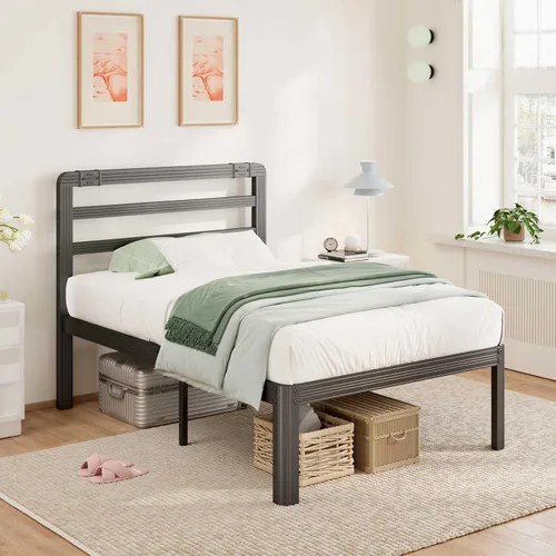 BOSRII Base de cama de tamaño individual de alta calidad, perfil grueso reforzado para una resistencia y durabilidad inigualables, construcción