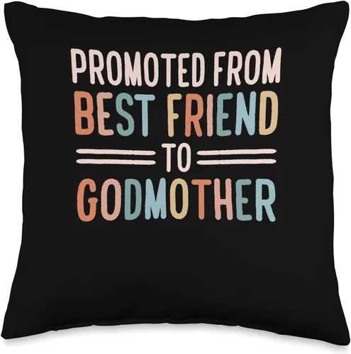 Godmother Gifts for Godparents on Baptism Day Cojín promocionado de Best Friend to Godmother de 16 x 16 pulgadas, multicolor