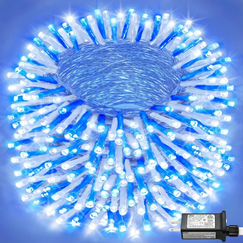 Miniatura 10 de Tira de 200 luces LED de 66 pies para exteriores, luces de Navidad conectables para interiores, cable transparente, impermeable, 8 modos de luces