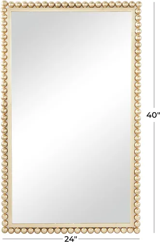 Miniatura 6 de CosmoLiving by Cosmopolitan Espejo de pared de metal para habitación, espejo de entrada con detalles de cuentas, espejo montado en la pared 24 x 1 x