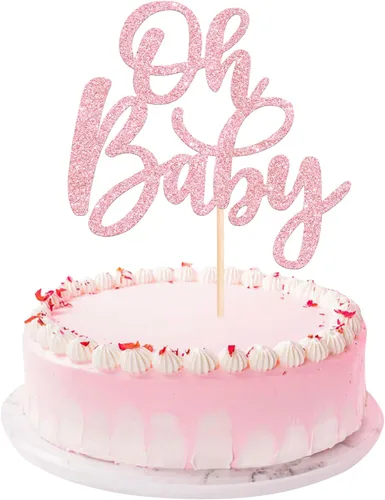 Miniatura 14 de 24 piezas Oh Baby Cupcake Toppers Glitter Baby Shower Cupcake Picks Reveal Género Decoración de Pasteles para Baby Shower Niños Niñas Fiesta de Azul