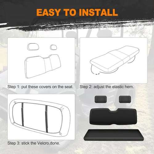 Miniatura 6 de BORDAN Funda de asiento UTV para Polaris Ranger 500 700 800 2002-2008 (solo asiento delantero), resistente al agua 1680D, protección completa, juego