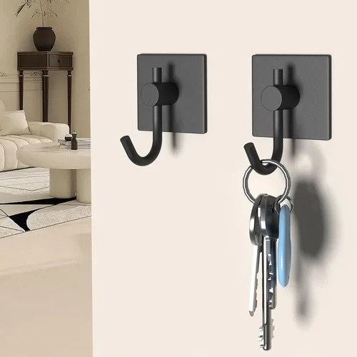 Miniatura 4 de VAEHOLD - Paquete de 4 ganchos de pared, resistentes, impermeables, de aluminio para colgar abrigos, sombreros, llaves, ropa, gancho de pared