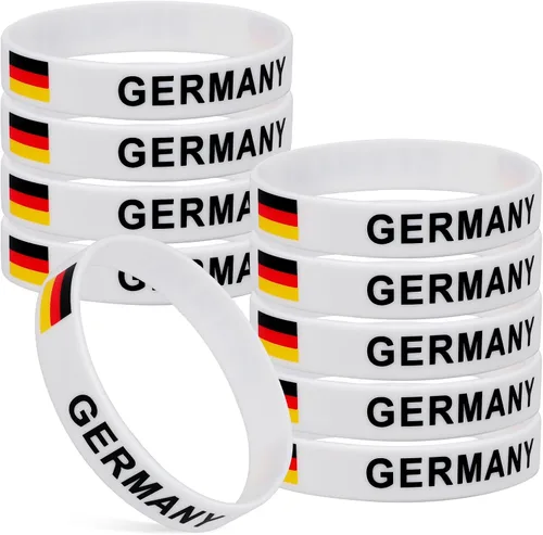 EXCEART Pulsera de silicona impresa con la bandera de Alemania para fanáticos de los deportes, cómoda talla única, ideal para partidos de fútbol y