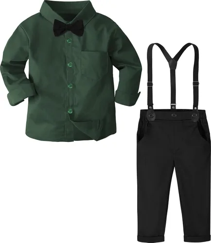 Miniatura 45 de A&J DESIGN Conjunto de ropa formal para niños pequeños con tirantes y tirantes