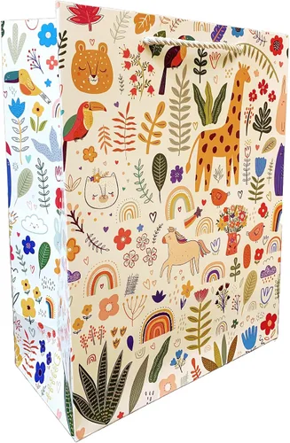 Miniatura 5 de Bolsa de regalo de animales coloridos divertidos de 13 pulgadas para niños, mediana y grande