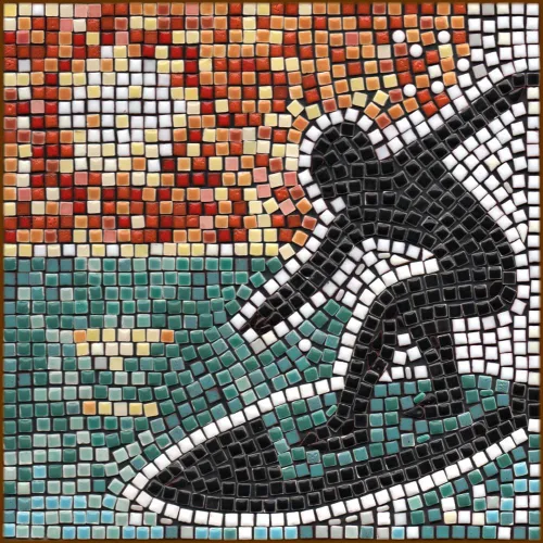 Miniatura 24 de Mosaicos hechos a mano fáciles con nuestro kit de manualidades de mosaico para adultos, delfín cuadrado de 7 pulgadas (20cm)