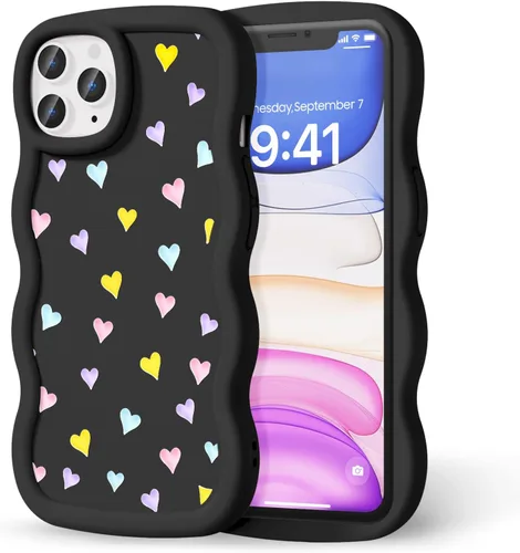 Miniatura 138 de Compatible con iPhone SE/8/7 Funda para Mujeres y Niñas, Marco Ondulado Rizado con Patrón Lindo, Estética Delgada Suave Silicona TPU Parachoques