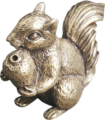 VOSAREA Figura vintage de latón, estatua de ardilla en miniatura, escultura de ardilla pequeña, escultura de ardilla hecha a mano, adorno de estatua