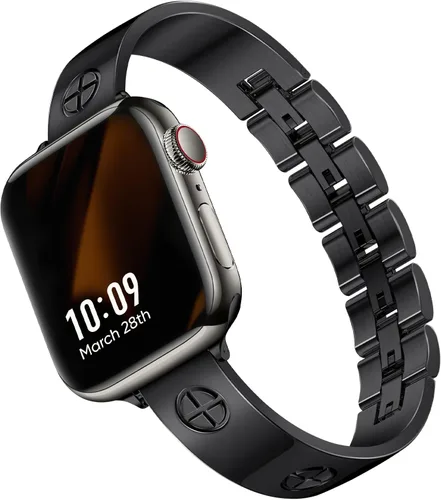 Miniatura 11 de Missair - Correa compatible con Apple Watch de 38, 40, 41, 42, 44, 45, 46, 49 mm, correa de metal de acero inoxidable para mujer, pulsera elegante