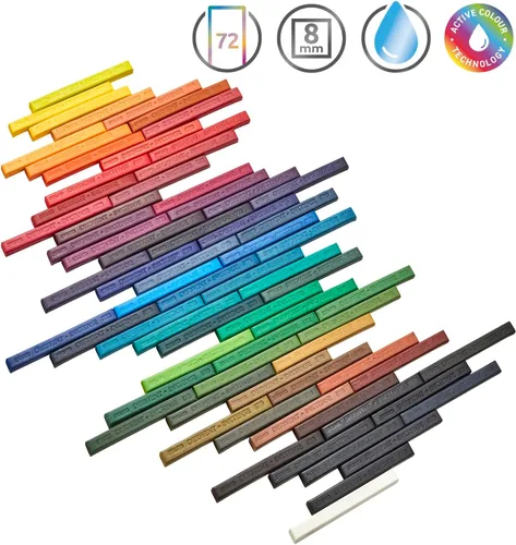 Miniatura 5 de Derwent Inktense - Barras de tinta 72 caja metálica, juego de 72, bloque de 8mm, textura suave, soluble en agua, ideal para acuarela, dibujar