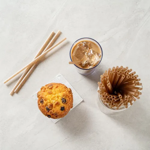 Miniatura 7 de Restaurantware-Basic Nature Disposable Straws,Sustainable Straws - Sturdy, Won't Alter Flavors, Brown PLA/Coffee Ground Straw, For Hot And Cold