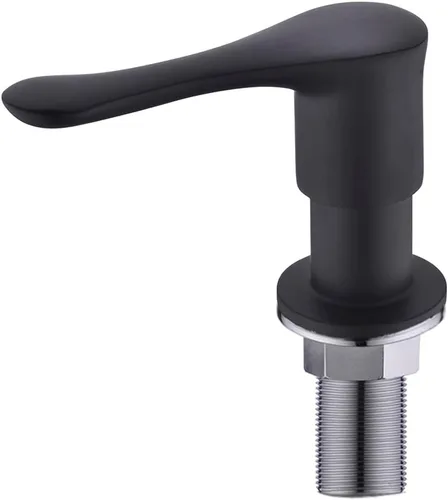 Dispensador de jabón para fregadero de cocina, dispensador de fregadero integrado negro con cabezal de bomba de latón macizo, resistente a las