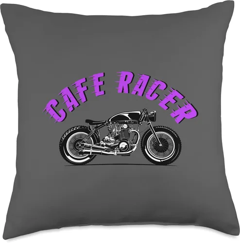 Miniatura 4 de American Cafe Racer Motorcycle Apparel and Merch Cafe Racer Biker Men Women Adult Teens Boys Girls Kids Youth Throw Pillow, 16x16, Multicolor