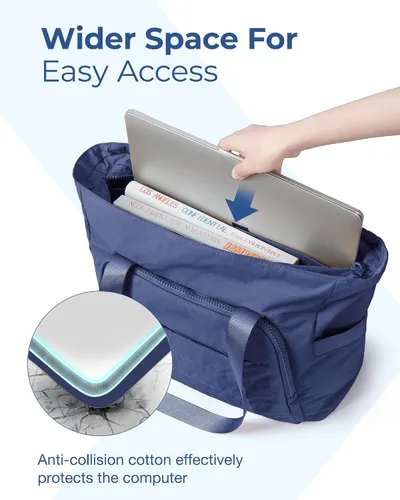 Miniatura 4 de BAGSMART Bolsa de mano para mujer, bolsa de mano con cremallera, bolsa de hombro grande con asa superior para viajes, trabajo, compras, gimnasio